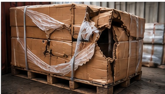 Failed packaging around palletised cargo